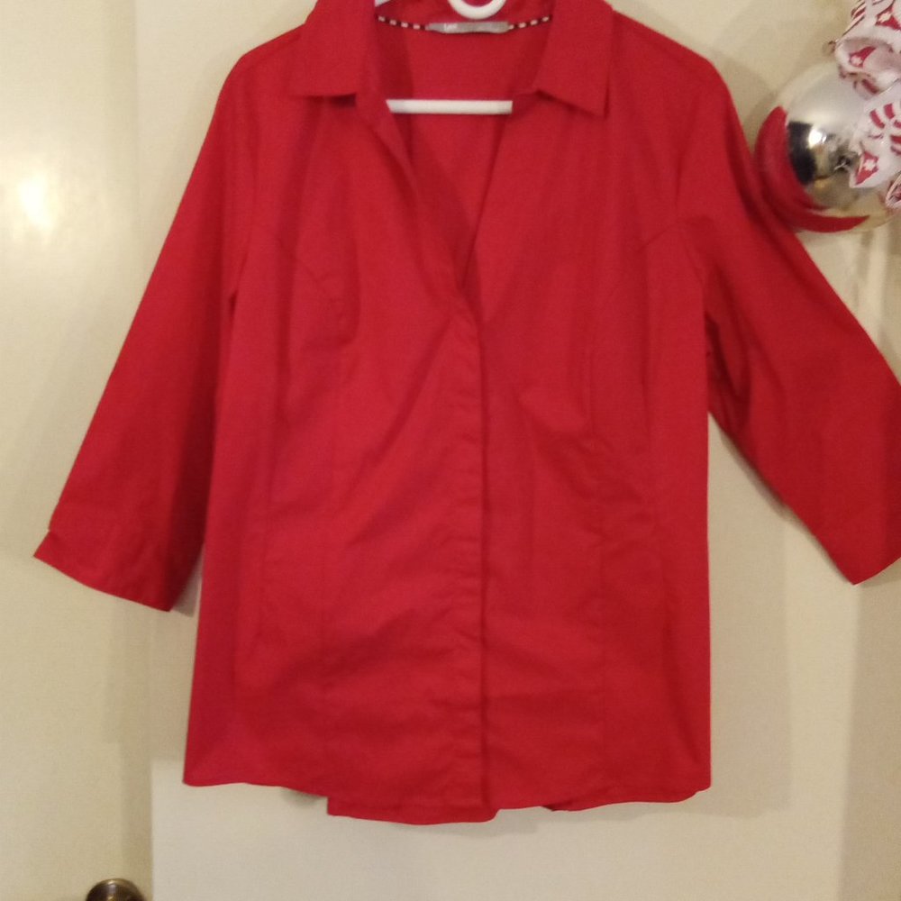 Red fitted blouse